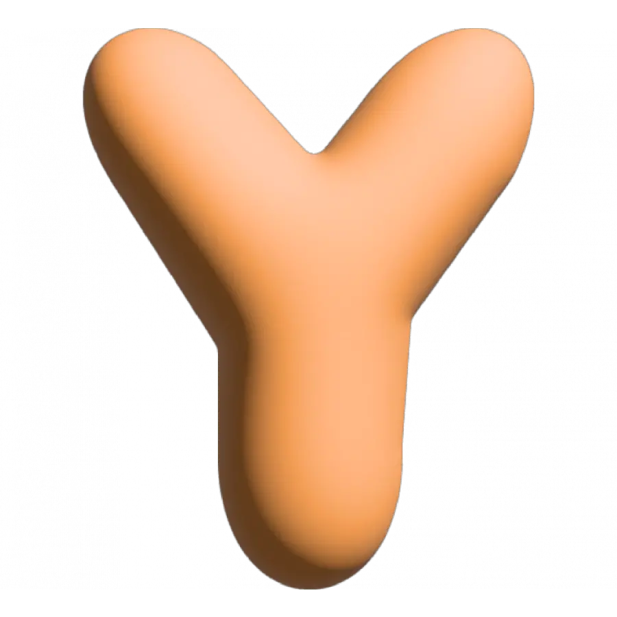 The Gift Label Wall Letter - Y - Orange