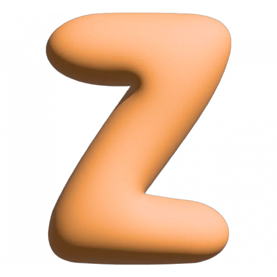 The Gift Label Wall Letter - Z - Orange