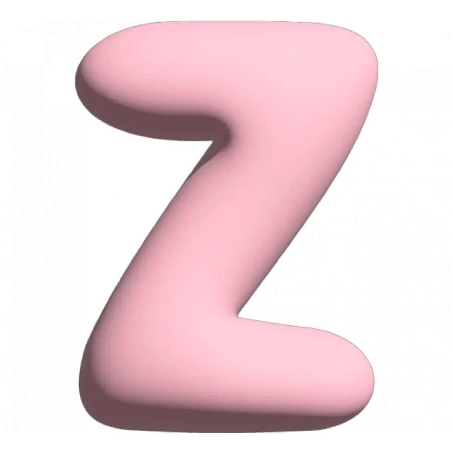 The Gift Label Wall Letter - Z - Pink