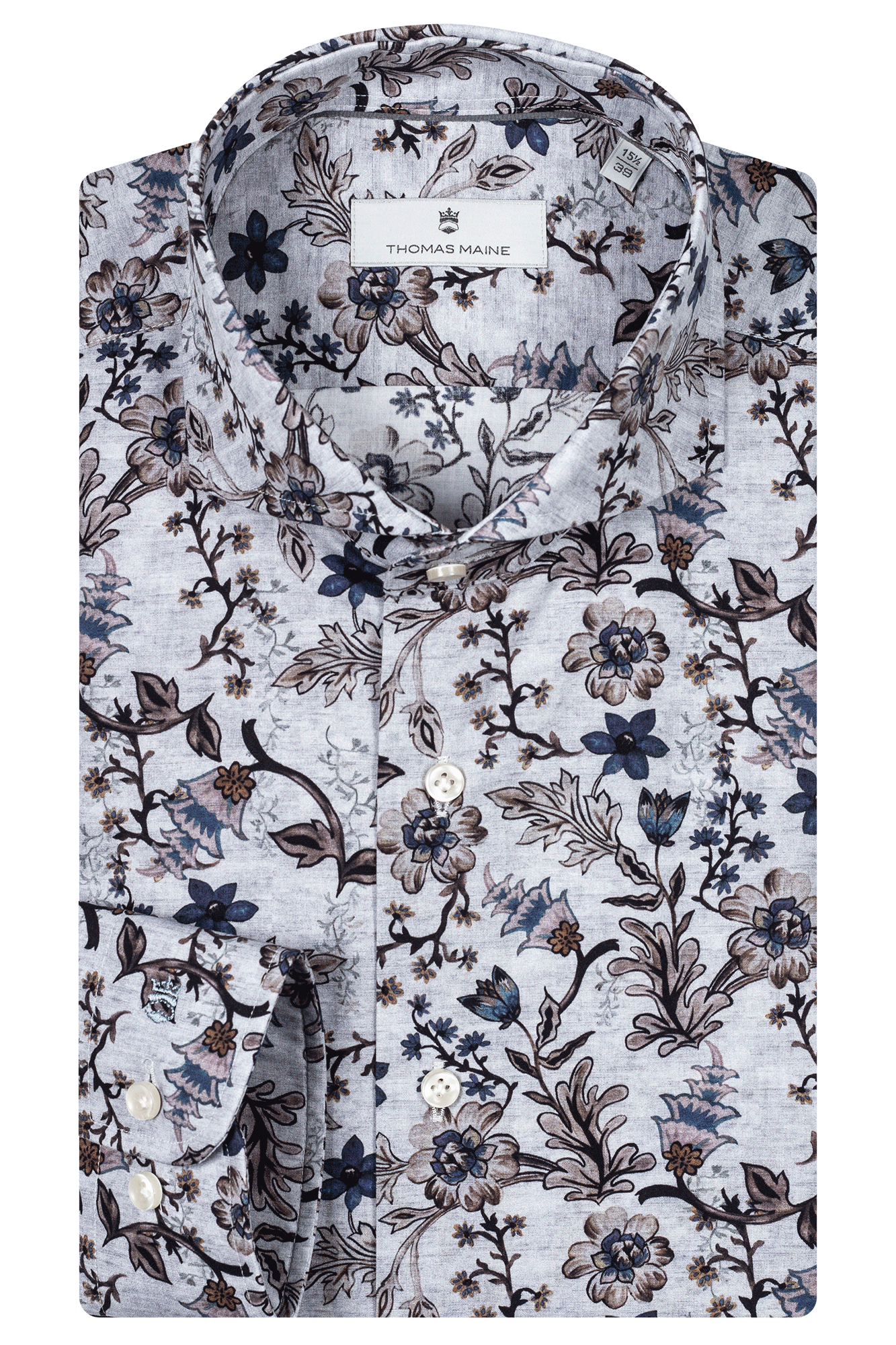 thomas maine Bloemen Geprint Overhemd