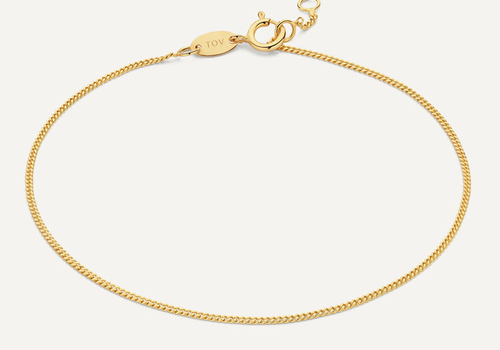 tov essentials Baby Curb Schakelarmband 14 Karaat Goud