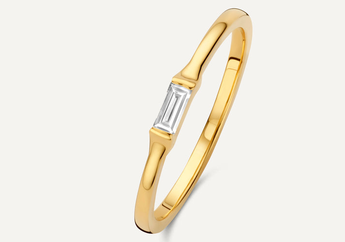 tov essentials Baguette Cut Diamant Ring (0.07 ct) 14 Karaat Goud met Diamant