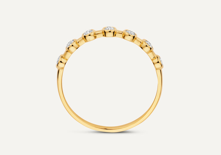 Tov Essentials Bezel Set Diamant Band Ring (0.15 Ct) 14 Karaat Goud Met Diamanten