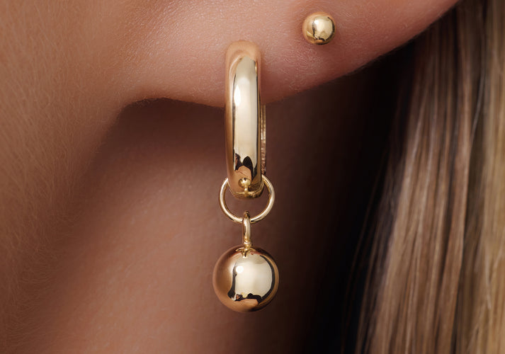 Tov Essentials Bolletje Oorbel Bedel 14 Karaat Goud