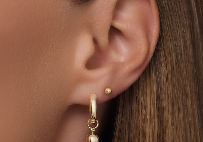 Tov Essentials Bolletje Oorbel Bedel 14 Karaat Goud