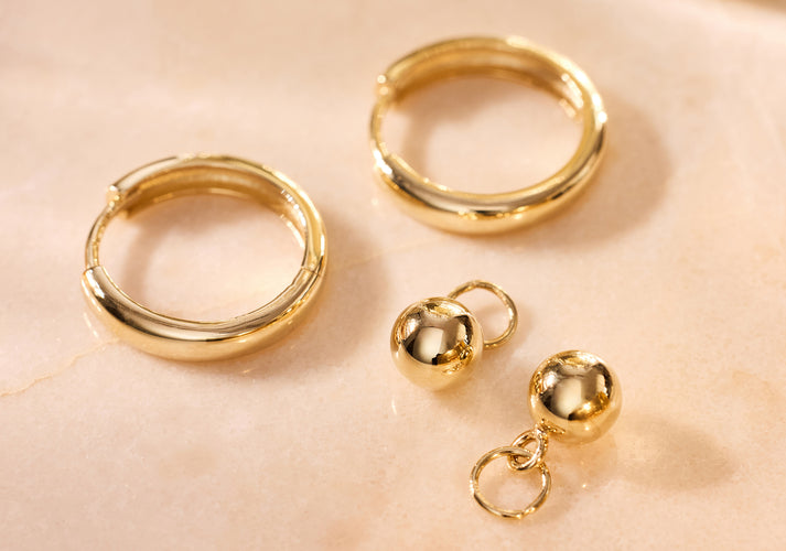 Tov Essentials Bolletje Oorbel Bedel 14 Karaat Goud