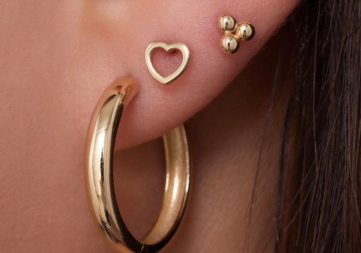 Tov Essentials Bolletjes Cluster Oorknopjes 14 Karaat Goud