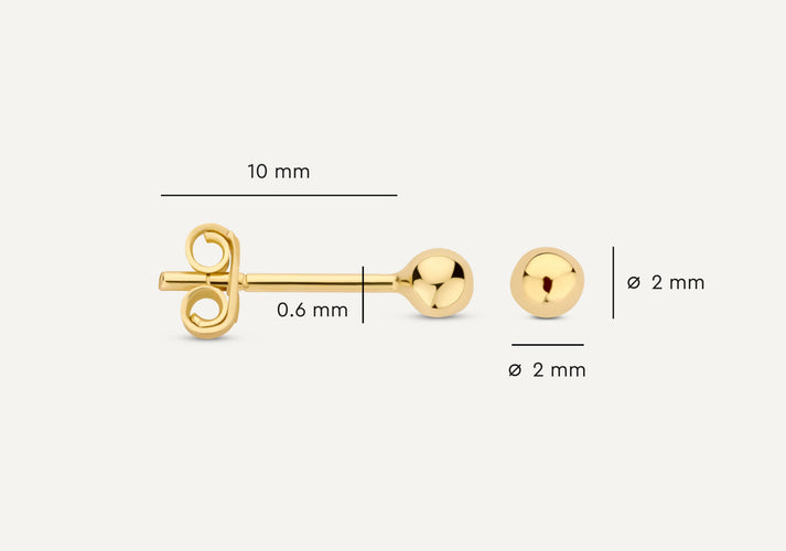 Tov Essentials Bolletjes Oorbellen Set 14 Karaat Goud