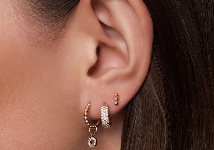 Tov Essentials Bolletjes Staaf Oorknopjes 14 Karaat Goud