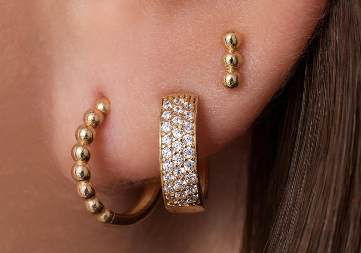 Tov Essentials Bolletjes Staaf Oorknopjes 14 Karaat Goud