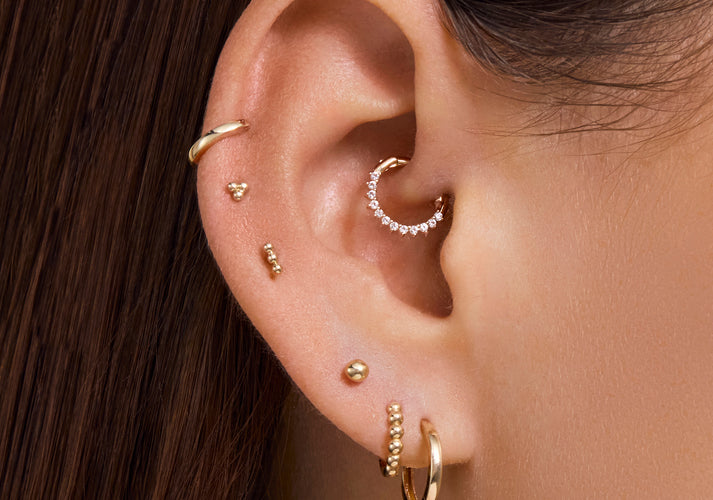 Tov Essentials Bolletjes Staaf Piercing 14 Karaat Goud