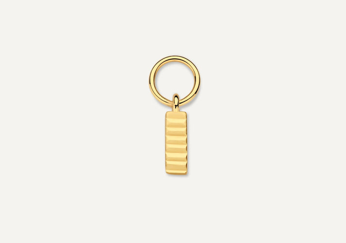 tov essentials Brede Diamond Cut Staaf Oorbel Bedel 14 Karaat Goud