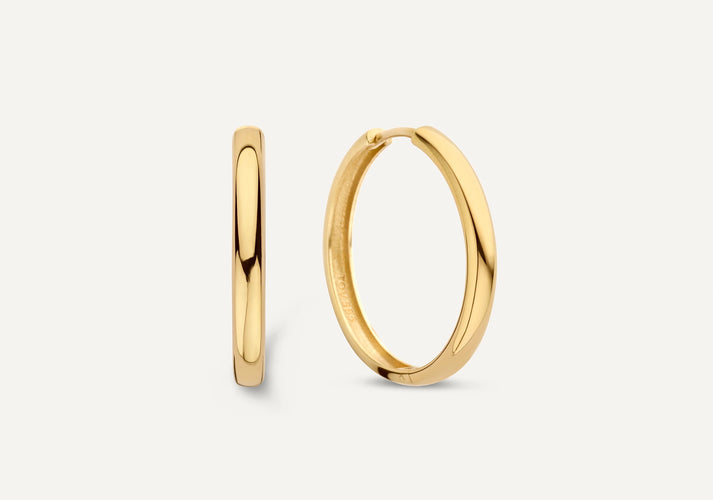 tov essentials Brede Grote Hoops (25mm) 14 Karaat Goud