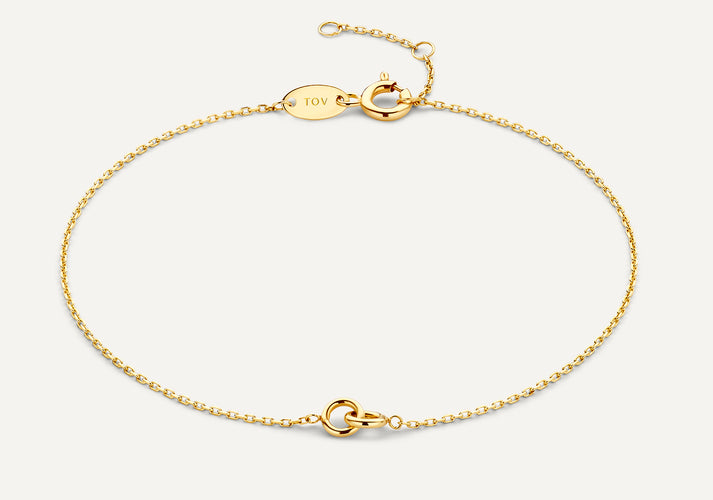 tov essentials Brede Linked Infinity Armband 14 Karaat Goud