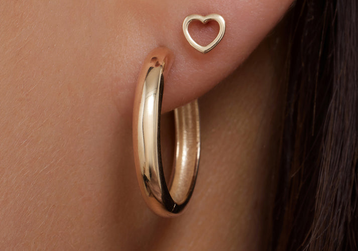 Tov Essentials Brede Medium Hoops (19mm) 14 Karaat Goud