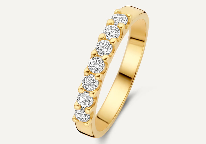 tov essentials Brede Zirkonia Half Eternity Ring 14 Karaat Goud