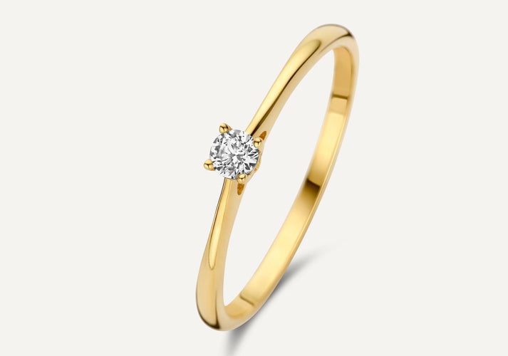 tov essentials Chaton Set Zirkonia Ring 14 Karaat Goud