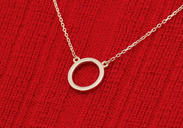 Tov Essentials Cirkel Pendant Ketting 14 Karaat Goud