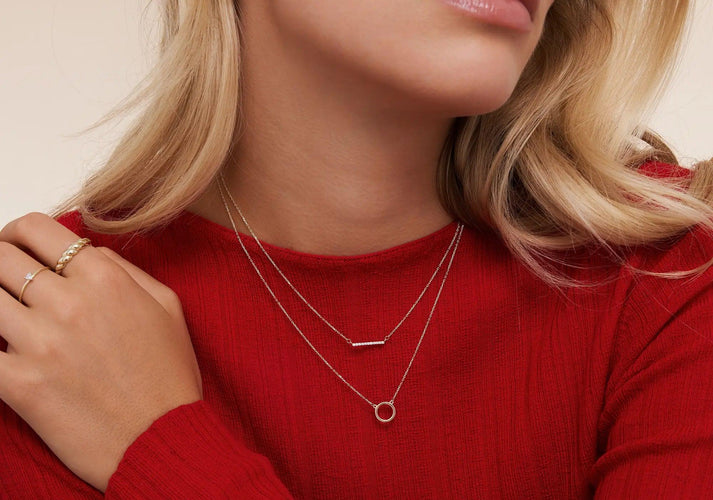 Tov Essentials Cirkel Pendant Ketting 14 Karaat Goud