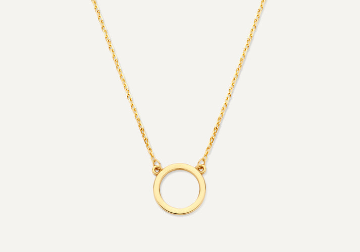tov essentials Cirkel Pendant Ketting 14 Karaat Goud tov essentials Cirkel Pendant Ketting 14 Karaat Goud