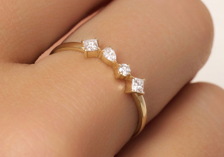 Tov Essentials Dazzling Diamant Statement Ring (0.20 Ct) 14 Karaat Goud Met Diamanten