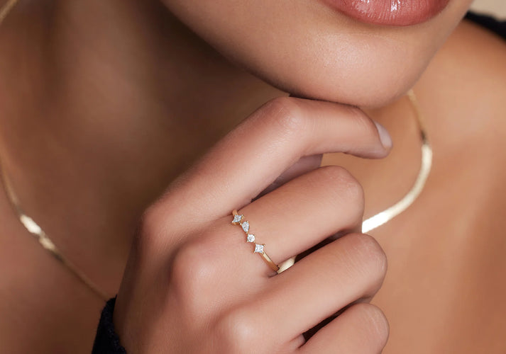 Tov Essentials Dazzling Zirkonia Statement Ring 14 Karaat Goud