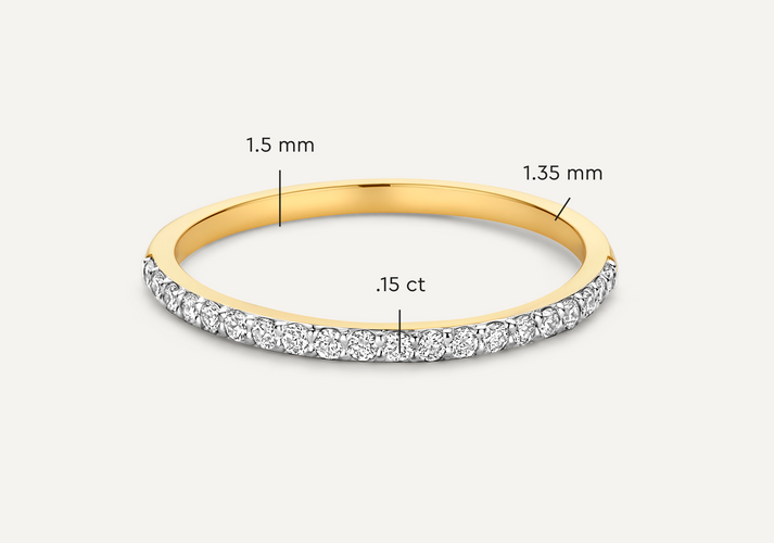 Tov Essentials Diamant Alliance Ring (0.15 Ct) 14 Karaat Goud Met Diamanten
