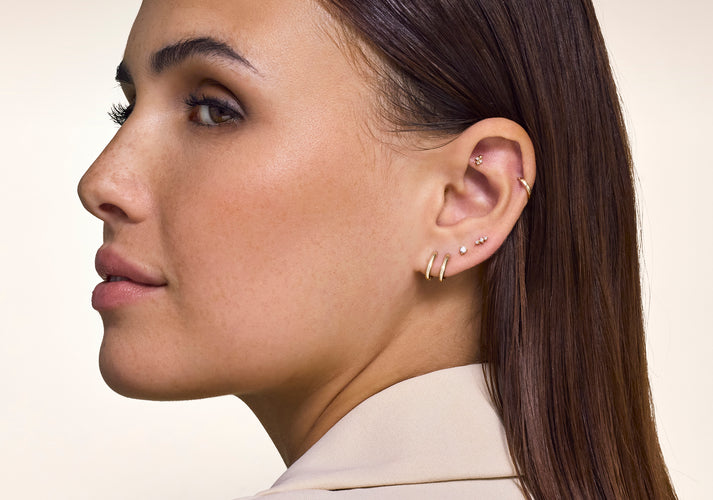 Tov Essentials Diamant Bolletjes Cluster Piercing (0.02 Ct) 14 Karaat Goud Met Diamanten