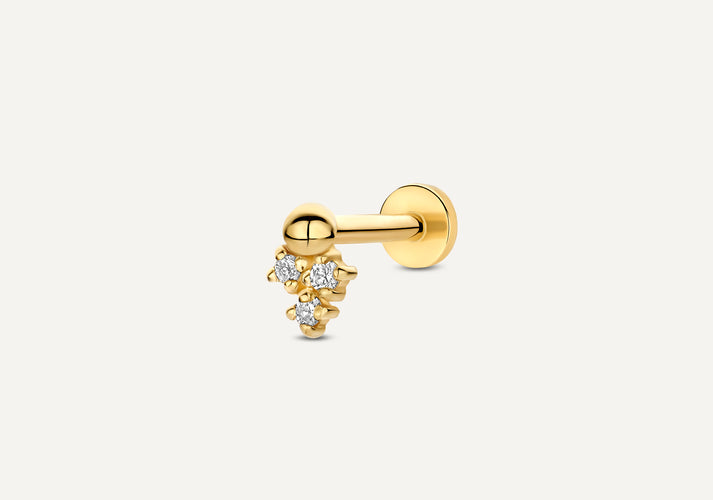 tov essentials Diamant Bolletjes Cluster Piercing (0.02 ct) 14 Karaat Goud met Diamanten