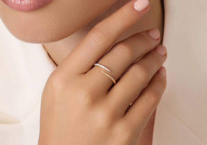 Tov Essentials Diamant Claw Ring (0.10 Ct) 14 Karaat Goud Met Diamanten