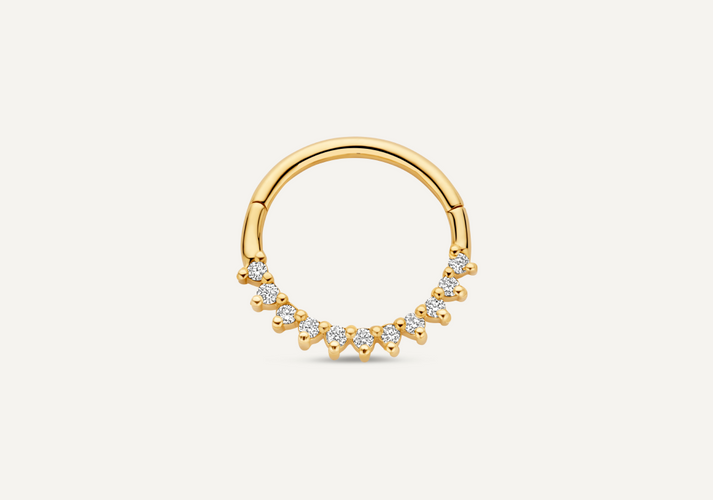 tov essentials Diamant Eternity Daith Hoop Piercing (13mm) (0.07 ct) 14 Karaat Goud met Diamanten