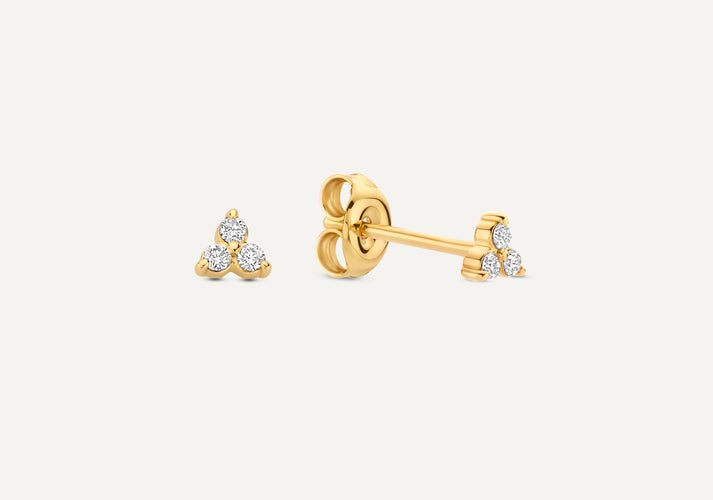 tov essentials Diamant Lotus Oorknopjes (0.06 ct) 14 Karaat Goud met Diamanten