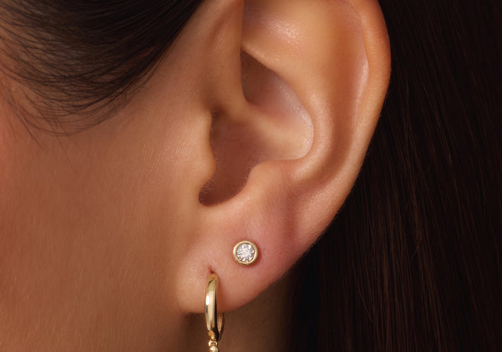 Tov Essentials Diamant Oorknopjes (0.03 Ct) 14 Karaat Goud Met Diamant