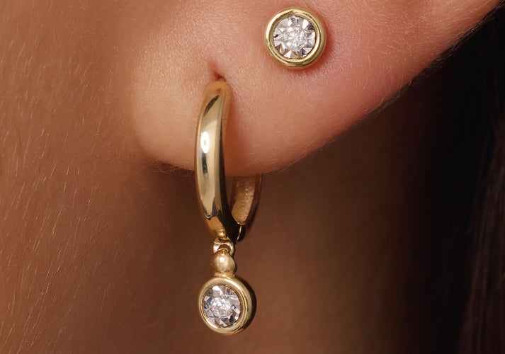 Tov Essentials Diamant Oorknopjes (0.03 Ct) 14 Karaat Goud Met Diamant