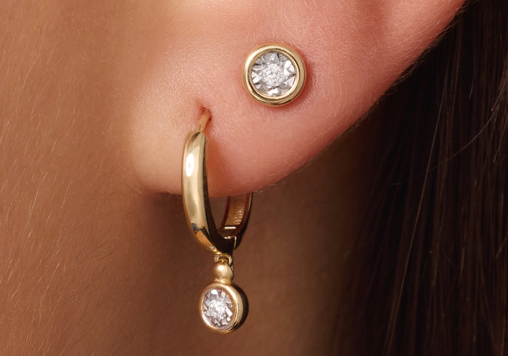 Tov Essentials Diamant Oorknopjes (0.05 Ct) 14 Karaat Goud Met Diamant