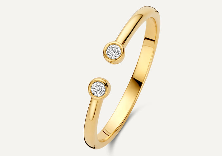 tov essentials Diamant Open Aanschuifring (0.05 ct) 14 Karaat Goud met Diamanten