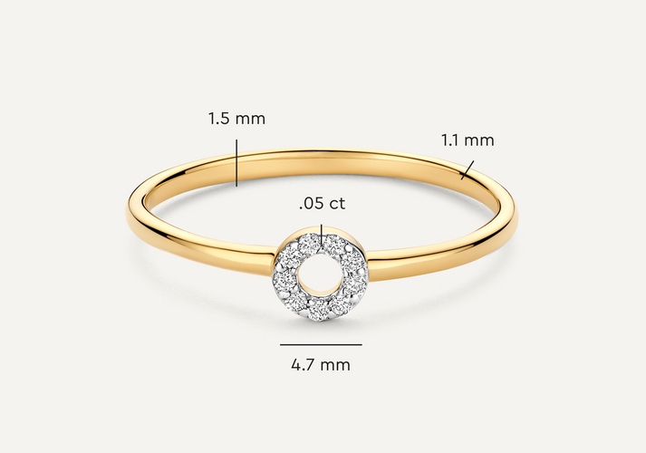 Tov Essentials Diamant Open Halo Ring (0.05 Ct) 14 Karaat Goud Met Diamanten