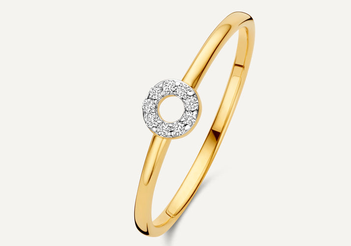 tov essentials Diamant Open Halo Ring (0.05 ct) 14 Karaat Goud met Diamanten