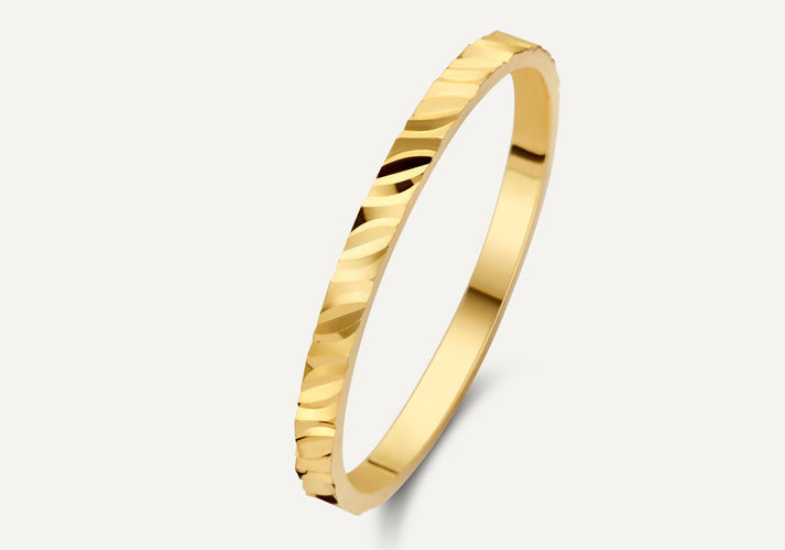 tov essentials Diamond Cut Aanschuifring 14 Karaat Goud