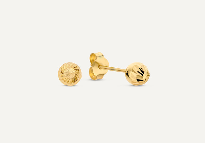 tov essentials Diamond Cut Bolletje Oorknopjes 14 Karaat Goud tov essentials Diamond Cut Bolletje Oorknopjes 14 Karaat Goud