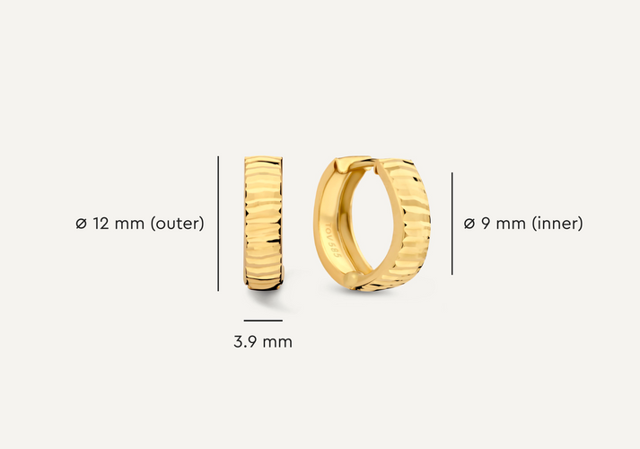 Tov Essentials Diamond Cut Oorbellen Set 14 Karaat Goud