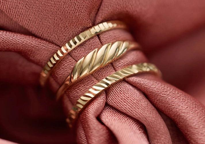 Tov Essentials Dunne Croissant Dome Ring 14 Karaat Goud