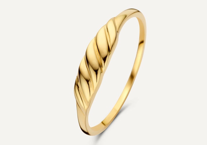 tov essentials Dunne Croissant Dome Ring 14 Karaat Goud