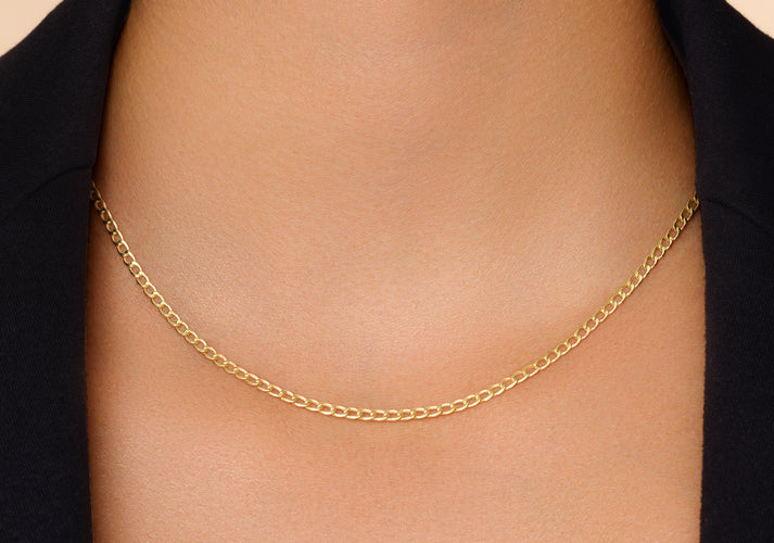 Tov Essentials Dunne Curb Schakelketting 14 Karaat Goud