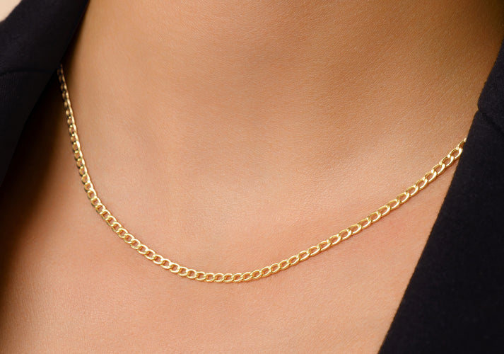 Tov Essentials Dunne Curb Schakelketting 14 Karaat Goud