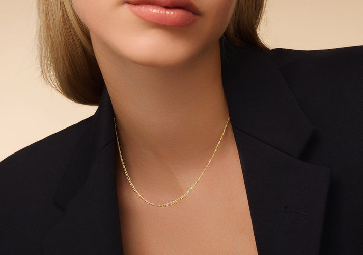 Tov Essentials Dunne Figaro Schakelketting 14 Karaat Goud