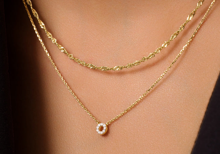 Tov Essentials Dunne Gedraaide Koordketting 14 Karaat Goud