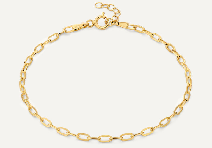 tov essentials Dunne Paperclip Schakelarmband 14 Karaat Goud