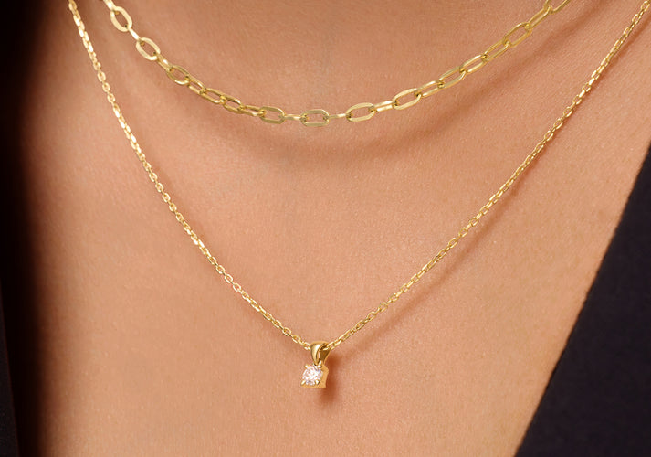 Tov Essentials Dunne Paperclip Schakelketting 14 Karaat Goud