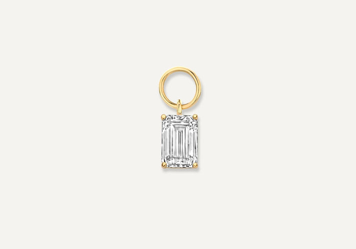 tov essentials Emerald Cut Zirkonia Oorbel Bedel 14 Karaat Goud